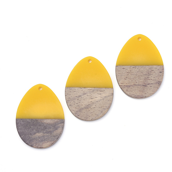 PandaHall Resin & Walnut Wood Pendants, teardrop, Gold, 38x28x4mm, Hole: 2mm Resin+Wood Teardrop Gold
PandaHall Resin & Walnut Wood Pendants, teardrop, Gold, 38x28x4mm, Hole: 2mm Resin+Wood Teardrop Gold