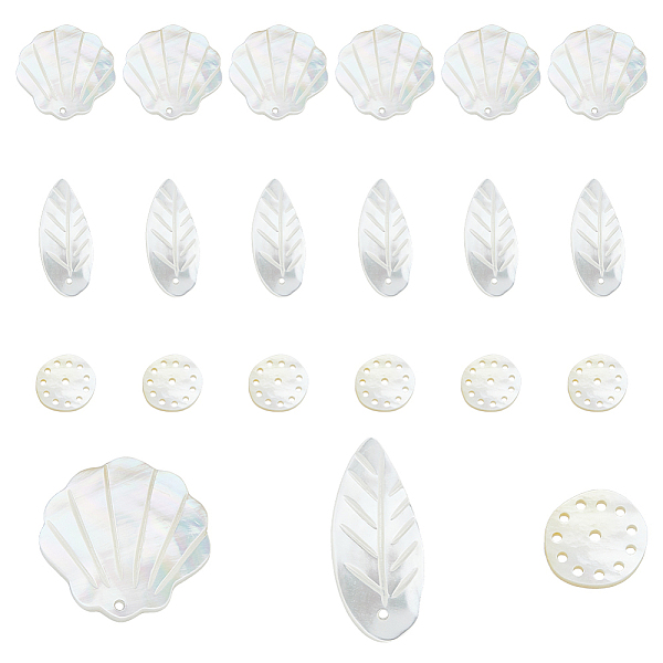 PandaHall DICOSMETIC 18Pcs 3 Styles Natural Sea Shell Pendants, Shell Charms, Shell Shape & Leaf & Flat Round, 13~27x11~21x1~1.5mm, Hole...
PandaHall DICOSMETIC 18Pcs 3 Styles Natural Sea Shell Pendants, Shell Charms, Shell Shape & Leaf & Flat Round, 13~27x11~21x1~1.5mm, Hole...