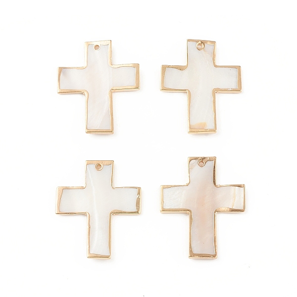 PandaHall Freshwater Shell Big Pendants, with Light Gold Plated Brass Edge, Cross Charms, 52.5x42.5x3mm, Hole: 2mm Freshwater Shell Cross
PandaHall Freshwater Shell Big Pendants, with Light Gold Plated Brass Edge, Cross Charms, 52.5x42.5x3mm, Hole: 2mm Freshwater Shell Cross