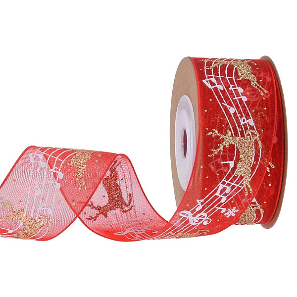 PandaHall 5M Christmas Theme Polyester Ribbons, Flat Ribbon with Hot Stamping Reindeer and Musical Note Pattern, Garment Accessories, Red, 1...
PandaHall 5M Christmas Theme Polyester Ribbons, Flat Ribbon with Hot Stamping Reindeer and Musical Note Pattern, Garment Accessories, Red, 1...