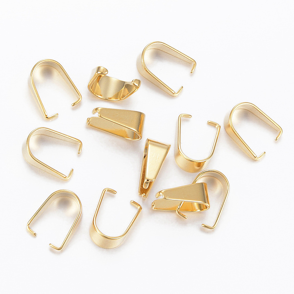 PandaHall 201 Stainless Steel Snap on Bails, Pendant Bails, Golden, 11x8x5mm 201 Stainless Steel
PandaHall 201 Stainless Steel Snap on Bails, Pendant Bails, Golden, 11x8x5mm 201 Stainless Steel