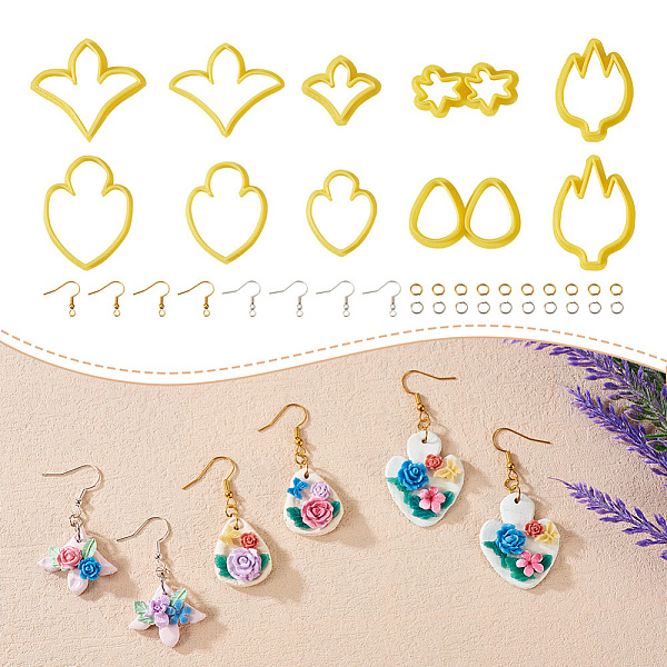 PandaHall Biyun DIY Earring Making Finding Kits, Including Petal & Fire & Teardrop & Star Plastic Cutting Dies Set, Iron Earring Hooks &..., Yellow
PandaHall Biyun DIY Earring Making Finding Kits, Including Petal & Fire & Teardrop & Star Plastic Cutting Dies Set, Iron Earring Hooks &..., Yellow