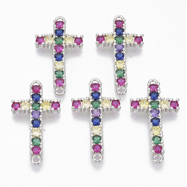 PandaHall Brass Micro Pave Cubic ZirconiaLinks connectors, Cross, Colorful, Platinum, 32.5x16.5x3mm, Hole: 1.5mm Brass+Cubic Zirconia Cross
PandaHall Brass Micro Pave Cubic ZirconiaLinks connectors, Cross, Colorful, Platinum, 32.5x16.5x3mm, Hole: 1.5mm Brass+Cubic Zirconia Cross