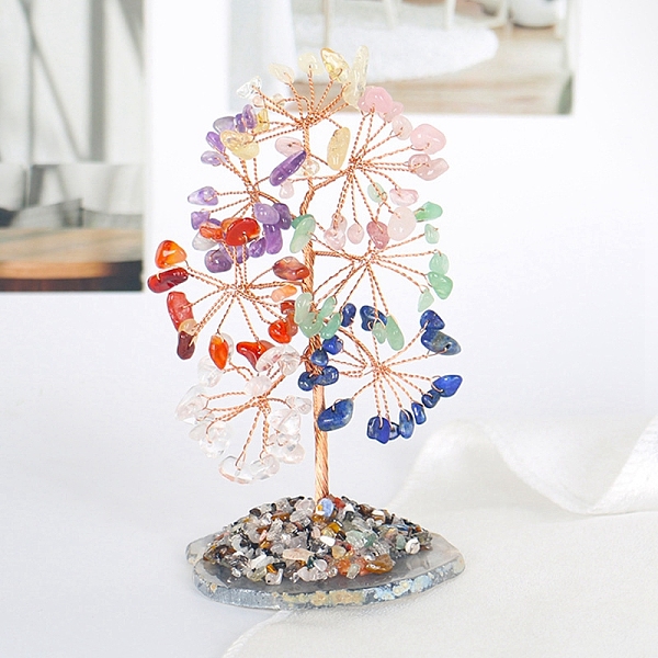 PandaHall Natural Mixed Gemstone Chips Tree Decorations, Agate Plate Base Copper Wire Feng Shui Energy Stone Gift for Home Decoration...
PandaHall Natural Mixed Gemstone Chips Tree Decorations, Agate Plate Base Copper Wire Feng Shui Energy Stone Gift for Home Decoration...