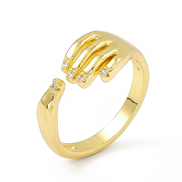 PandaHall Cubic Zirconia Hand Plam Open Cuff Ring, Golden Brass Jewelry for Women, Clear, US Size 6 3/4(17.1mm) Brass+Cubic Zirconia Clear
PandaHall Cubic Zirconia Hand Plam Open Cuff Ring, Golden Brass Jewelry for Women, Clear, US Size 6 3/4(17.1mm) Brass+Cubic Zirconia Clear