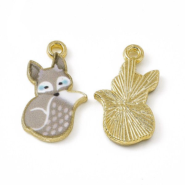 PandaHall Painted Alloy Pendants, Fox Charm, Cadmium Free & Nickel Free & Lead Free, Golden, Gray, 19.5x11.5x2mm, Hole: 1.5mm Alloy Fox Gray
PandaHall Painted Alloy Pendants, Fox Charm, Cadmium Free & Nickel Free & Lead Free, Golden, Gray, 19.5x11.5x2mm, Hole: 1.5mm Alloy Fox Gray
