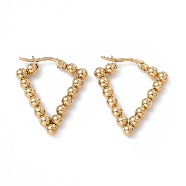 PandaHall 201 Stainless Steel Round Beaded Triangle Hoop Earrings with 304 Stainless Steel Pins for Women, Golden, 28~28.5x24~25x4mm, Pin...
PandaHall 201 Stainless Steel Round Beaded Triangle Hoop Earrings with 304 Stainless Steel Pins for Women, Golden, 28~28.5x24~25x4mm, Pin...