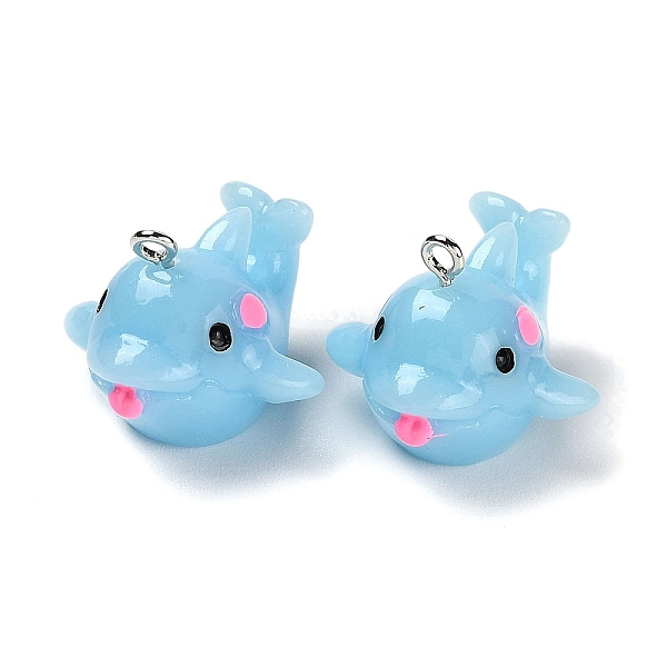 PandaHall Opaque Resin Pendants, Dolphin Charms, with Platinum Tone Iron Loops, Light Sky Blue, 20x24.5x25mm, Hole: 2mm Iron+Resin Dolphin
PandaHall Opaque Resin Pendants, Dolphin Charms, with Platinum Tone Iron Loops, Light Sky Blue, 20x24.5x25mm, Hole: 2mm Iron+Resin Dolphin