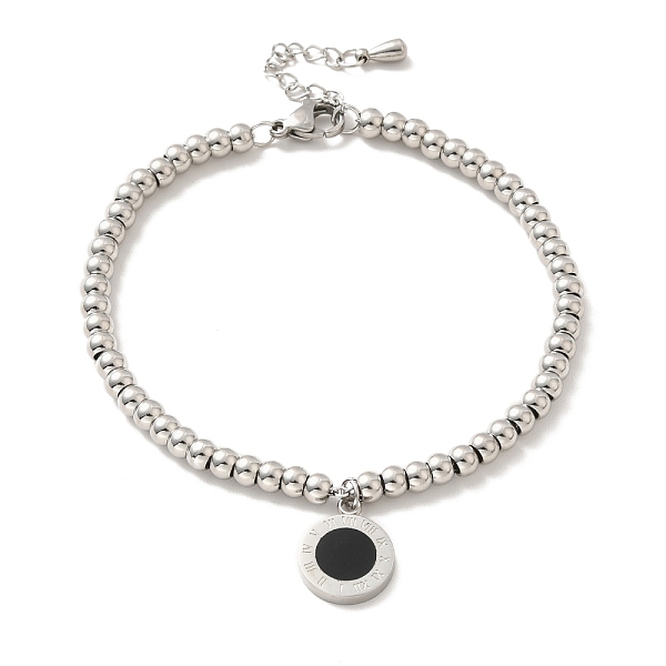 PandaHall 304 Stainless Steel Roman Numeral Flat Round Charm Bracelet with Enamel, 201 Stainless Steel Round Beads Bracelet for Women..., Black
PandaHall 304 Stainless Steel Roman Numeral Flat Round Charm Bracelet with Enamel, 201 Stainless Steel Round Beads Bracelet for Women..., Black