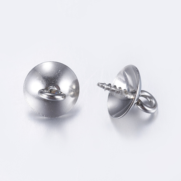 PandaHall 304 Stainless Steel Screw Eye Pin Peg Bails, For Half Drilled Beads, Stainless Steel Color, 10x8mm, Hole: 2mm, Pin: 1.2mm 304...
PandaHall 304 Stainless Steel Screw Eye Pin Peg Bails, For Half Drilled Beads, Stainless Steel Color, 10x8mm, Hole: 2mm, Pin: 1.2mm 304...