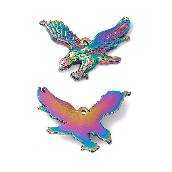 PandaHall Ion Plating(IP) 304 Stainless Steel Pendants, Eagle Charms, Rainbow Color, 27x35x4mm, Hole: 1.6mm 304 Stainless Steel Other Animal
PandaHall Ion Plating(IP) 304 Stainless Steel Pendants, Eagle Charms, Rainbow Color, 27x35x4mm, Hole: 1.6mm 304 Stainless Steel Other Animal
