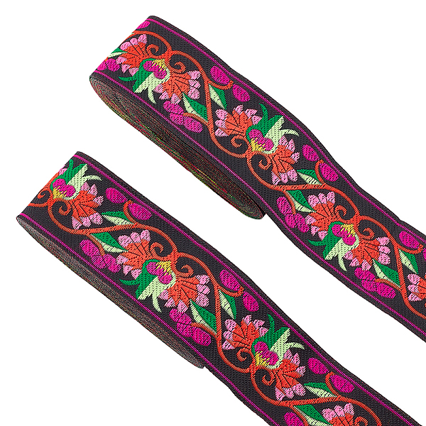 PandaHall Ethnic Style Polyester Ribbons, Jacquard Ribbon, Flower Pattern, Black, 2 inch(50mm), about 7.66 Yards(7m)/pc Polyester Black
PandaHall Ethnic Style Polyester Ribbons, Jacquard Ribbon, Flower Pattern, Black, 2 inch(50mm), about 7.66 Yards(7m)/pc Polyester Black