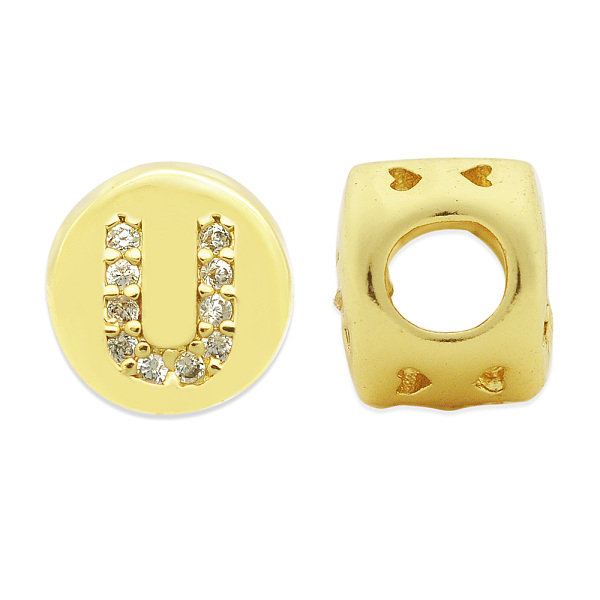 PandaHall Brass Micro Pave Clear Cubic Zirconia Beads, Flat Round with Letter, Letter.U, 7.5x6.5mm, Hole: 3.5mm, 3pcs/bag Brass+Cubic...
PandaHall Brass Micro Pave Clear Cubic Zirconia Beads, Flat Round with Letter, Letter.U, 7.5x6.5mm, Hole: 3.5mm, 3pcs/bag Brass+Cubic...