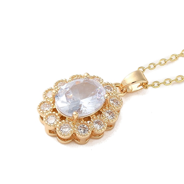 PandaHall Brass Micro Pave Cubic Zirconia Pendant Necklaces, Glass Jewelry for Women, 201 Stainless Steel Cable Chain Necklaces, Oval...
PandaHall Brass Micro Pave Cubic Zirconia Pendant Necklaces, Glass Jewelry for Women, 201 Stainless Steel Cable Chain Necklaces, Oval...
