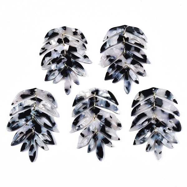 PandaHall Cellulose Acetate(Resin) Big Pendants, with Light Gold Plated Brass Loops, Leaf, Black, 65x42x2.5mm, Hole: 1.2mm, Jump Ring: 6x1mm...
PandaHall Cellulose Acetate(Resin) Big Pendants, with Light Gold Plated Brass Loops, Leaf, Black, 65x42x2.5mm, Hole: 1.2mm, Jump Ring: 6x1mm...