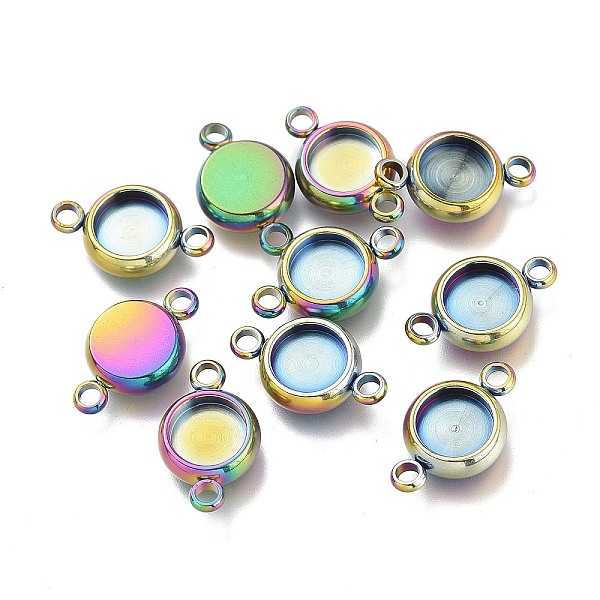 PandaHall Ion Plating(IP) 304 Stainless Steel Cabochon Connector Settings, Flat Round, Rainbow Color, Tray: 6mm, 14x8.5x3mm, Hole: 1.6mm 304...
PandaHall Ion Plating(IP) 304 Stainless Steel Cabochon Connector Settings, Flat Round, Rainbow Color, Tray: 6mm, 14x8.5x3mm, Hole: 1.6mm 304...
