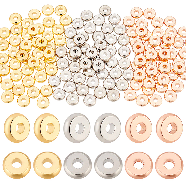 PandaHall 150Pcs 3 Colors Brass Spacer Beads, Flat Round, Mixed Color, 6x1.5mm, Hole: 2mm, 50pcs/color Brass Flat Round
PandaHall 150Pcs 3 Colors Brass Spacer Beads, Flat Round, Mixed Color, 6x1.5mm, Hole: 2mm, 50pcs/color Brass Flat Round