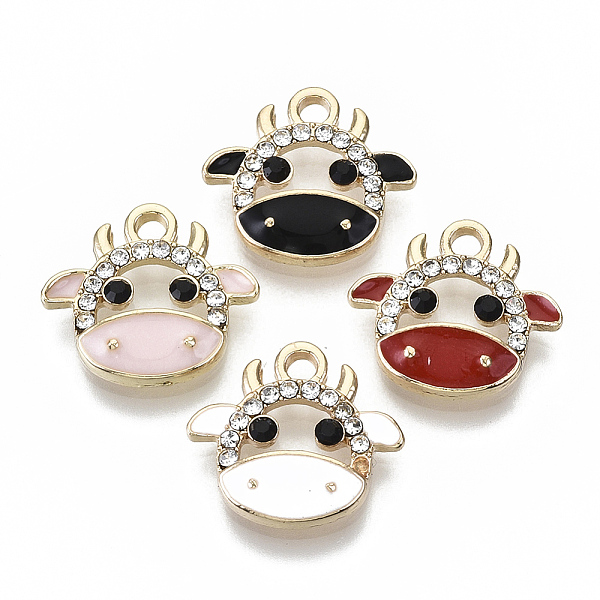 PandaHall Eco-Friendly Zinc Alloy Charms, with Enamel and Crystal Rhinestone, Cadmium Free & Nickel Free & Lead Free, Cow, Light Gold, Mixed..., Multicolor
PandaHall Eco-Friendly Zinc Alloy Charms, with Enamel and Crystal Rhinestone, Cadmium Free & Nickel Free & Lead Free, Cow, Light Gold, Mixed..., Multicolor