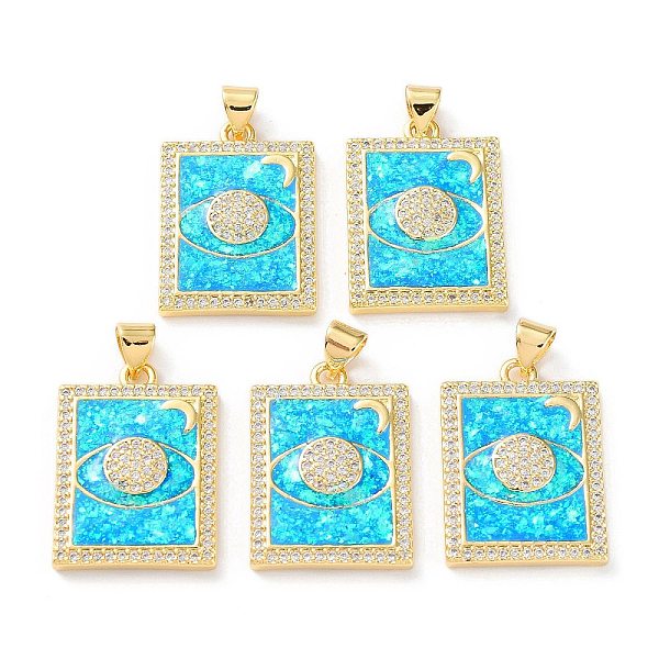 PandaHall Rack Plating Brass Micro Pave Cubic Zirconia Eye Pendants, Synthetic Opal Rectangle Charms with Snap on Bail, Cadmium Free & Lead..., Cyan
PandaHall Rack Plating Brass Micro Pave Cubic Zirconia Eye Pendants, Synthetic Opal Rectangle Charms with Snap on Bail, Cadmium Free & Lead..., Cyan