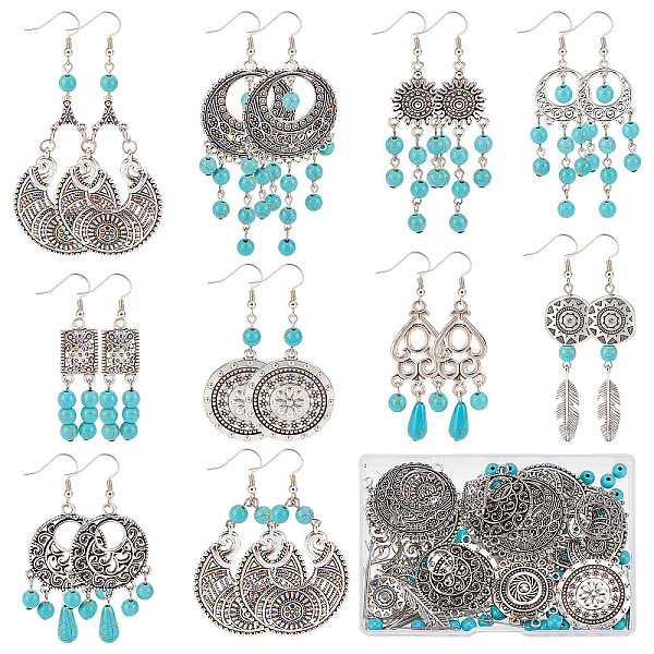 PandaHall SUNNYCLUE DIY Synthetic Turquoise Beaded Earring Making Kit, Including Moon & Teardrop & Triangle & Leaf Alloy Pendants & Links &...
PandaHall SUNNYCLUE DIY Synthetic Turquoise Beaded Earring Making Kit, Including Moon & Teardrop & Triangle & Leaf Alloy Pendants & Links &...