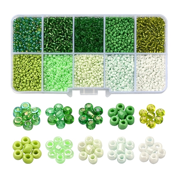 PandaHall 8500Pcs 10 Style Glass Seed Beads, Round, 12/0, Green, 1.5~2.5mm, Hole: 0.5~1mm, 13g, 850pcs/style, 8500pcs/box Glass Green
PandaHall 8500Pcs 10 Style Glass Seed Beads, Round, 12/0, Green, 1.5~2.5mm, Hole: 0.5~1mm, 13g, 850pcs/style, 8500pcs/box Glass Green
