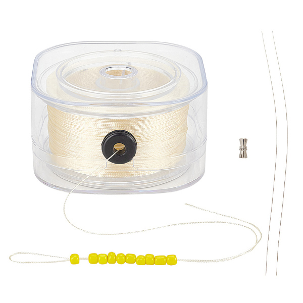 PandaHall Polyester Cords, with Leading Wire and Buckle, Beige, 0.2mm, about 246.06 Yards(225m)/Roll Polyester Yellow
PandaHall Polyester Cords, with Leading Wire and Buckle, Beige, 0.2mm, about 246.06 Yards(225m)/Roll Polyester Yellow