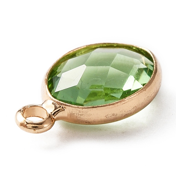 PandaHall Faceted Glass Pendants, August Birthstone Charms, with Brass Cabochon Settings, Oval, Golden, Light Green, 13x8x4mm, Hole: 1.6mm...
PandaHall Faceted Glass Pendants, August Birthstone Charms, with Brass Cabochon Settings, Oval, Golden, Light Green, 13x8x4mm, Hole: 1.6mm...