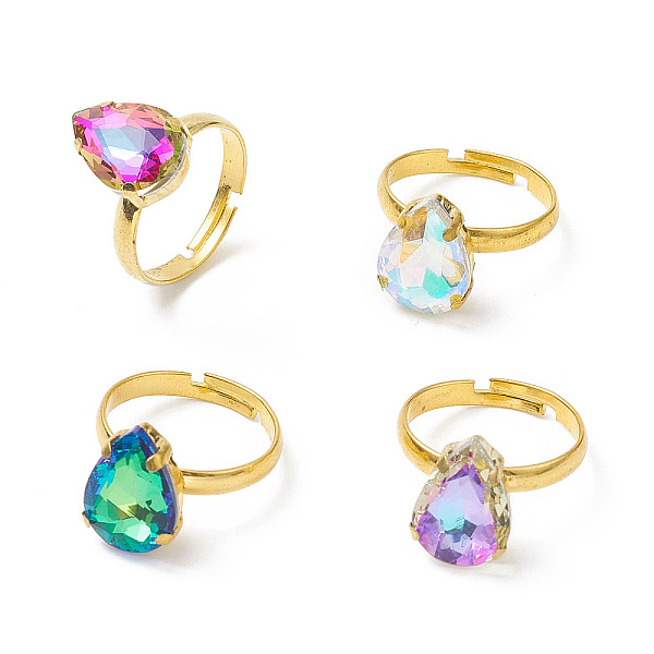 PandaHall Glass Rhinestone Adjustable Rings, Brass Jewelry for Women, Teardrop, Mixed Color, US Size 7 3/4(17.9mm) Glass Multicolor
PandaHall Glass Rhinestone Adjustable Rings, Brass Jewelry for Women, Teardrop, Mixed Color, US Size 7 3/4(17.9mm) Glass Multicolor