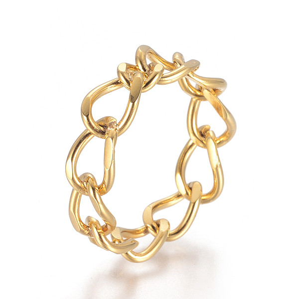 PandaHall Unisex 304 Stainless Steel Chain Finger Rings, Wide Band Rings, Golden, Size 7, 17mm 304 Stainless Steel
PandaHall Unisex 304 Stainless Steel Chain Finger Rings, Wide Band Rings, Golden, Size 7, 17mm 304 Stainless Steel