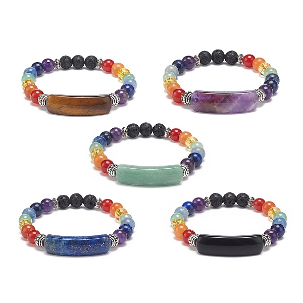 PandaHall Natural Mixed Gemstone Curved Rectangle Beaded Stretch Bracelet, Yoga Jewelry for Women, Inner Diameter: 2~2-1/4 inch(5.2~5.8cm)...
PandaHall Natural Mixed Gemstone Curved Rectangle Beaded Stretch Bracelet, Yoga Jewelry for Women, Inner Diameter: 2~2-1/4 inch(5.2~5.8cm)...