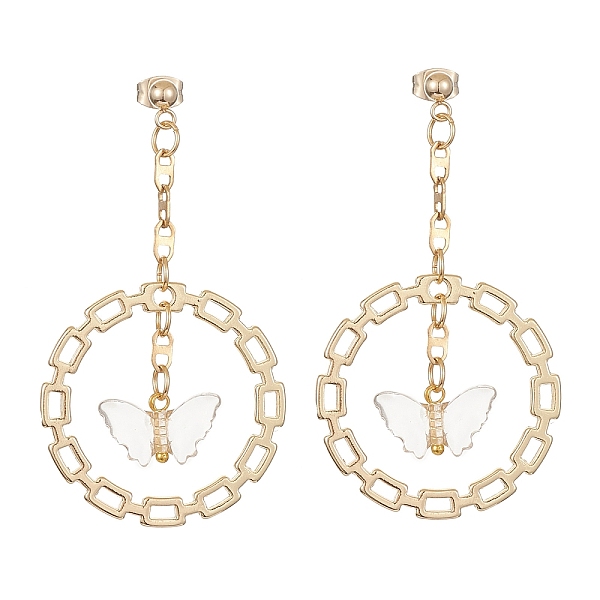 PandaHall Acrylic Butterfly with Alloy Ring Dangle Stud Earrings, 304 Stainless Steel Long Drop Earrings, Golden, 58.5x32.5mm Alloy..., Clear
PandaHall Acrylic Butterfly with Alloy Ring Dangle Stud Earrings, 304 Stainless Steel Long Drop Earrings, Golden, 58.5x32.5mm Alloy..., Clear