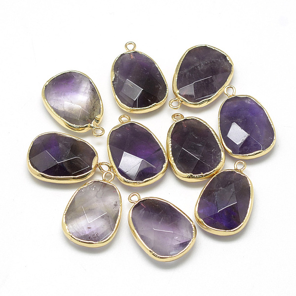 PandaHall Natural Amethyst Pendants, with Iron Findings, Faceted, Trapezoid, Golden, 22~25x13~16x6~7mm, Hole: 1.5~2mm Amethyst Trapezoid..., Blue
PandaHall Natural Amethyst Pendants, with Iron Findings, Faceted, Trapezoid, Golden, 22~25x13~16x6~7mm, Hole: 1.5~2mm Amethyst Trapezoid..., Blue