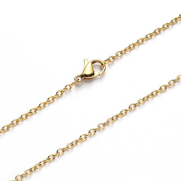 PandaHall Vacuum Plating 304 Stainless Steel Cable Chain Necklace, with Lobster Claw Clasp, Golden, 19.68 inch(50cm), Link: 2.5x2x0.5mm...
PandaHall Vacuum Plating 304 Stainless Steel Cable Chain Necklace, with Lobster Claw Clasp, Golden, 19.68 inch(50cm), Link: 2.5x2x0.5mm...