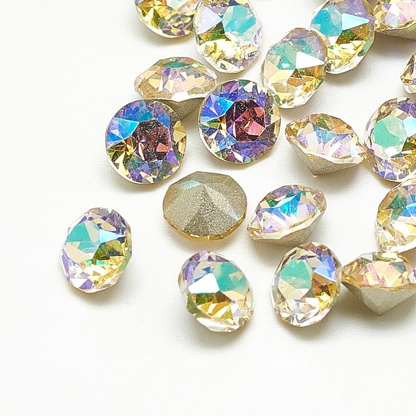 PandaHall Pointed Back Glass Rhinestone Cabochons, Back Plated, Faceted, Diamond, Paradise Shine, 4x3mm Glass Rhinestone Flat Round Yellow
PandaHall Pointed Back Glass Rhinestone Cabochons, Back Plated, Faceted, Diamond, Paradise Shine, 4x3mm Glass Rhinestone Flat Round Yellow