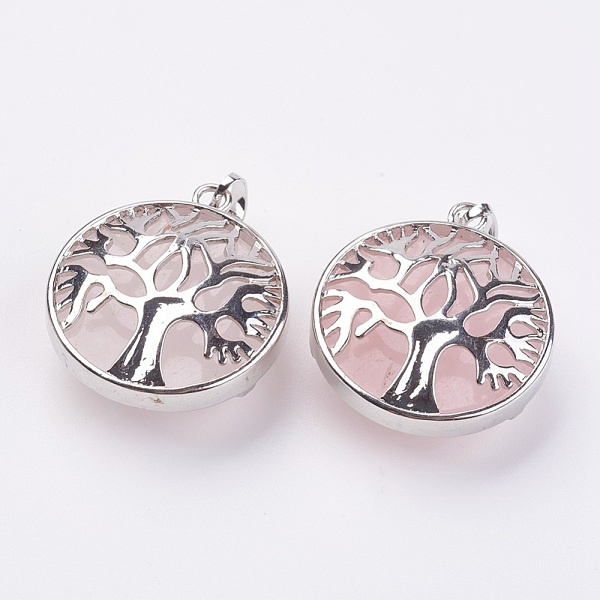 PandaHall Natural Rose Quartz Pendants, with Platinum Tone Brass Findings, Flat Round with Tree of Life, 31.5x28x11.5mm, Hole: 5x7mm Rose...
PandaHall Natural Rose Quartz Pendants, with Platinum Tone Brass Findings, Flat Round with Tree of Life, 31.5x28x11.5mm, Hole: 5x7mm Rose...