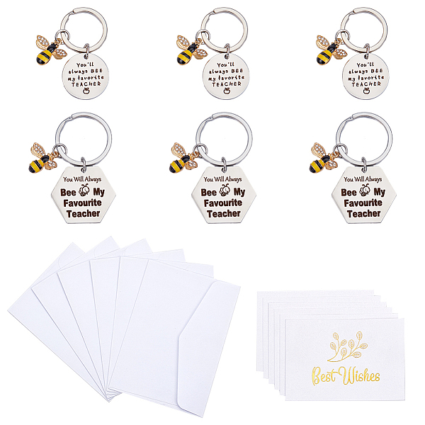 PandaHall 6Pcs 2 Style Teachers' Day Phrase Bees Pendant Keychains, with 6Pcs Paper Greeting Card and 6Pcs Colored Blank Mini Paper...
PandaHall 6Pcs 2 Style Teachers' Day Phrase Bees Pendant Keychains, with 6Pcs Paper Greeting Card and 6Pcs Colored Blank Mini Paper...
