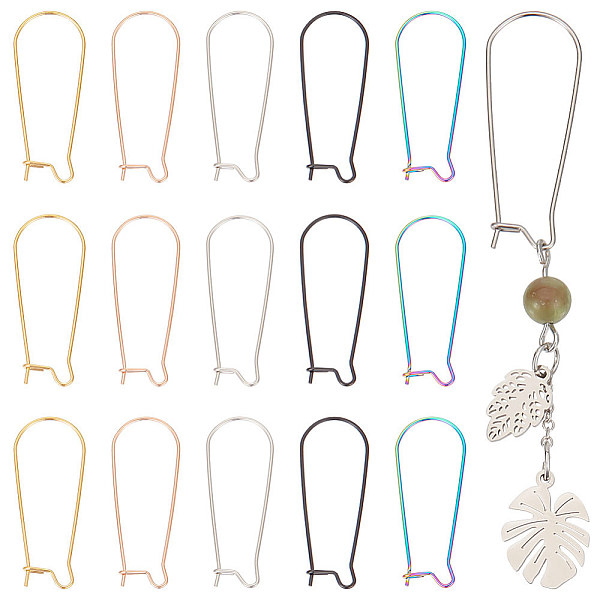 PandaHall Unicraftale 30Pcs 5 Colors Ion Plating(IP) 304 Stainless Steel Hoop Earrings Findings, Kidney Ear Wires, Mixed Color, 33x13x0.7mm...
PandaHall Unicraftale 30Pcs 5 Colors Ion Plating(IP) 304 Stainless Steel Hoop Earrings Findings, Kidney Ear Wires, Mixed Color, 33x13x0.7mm...