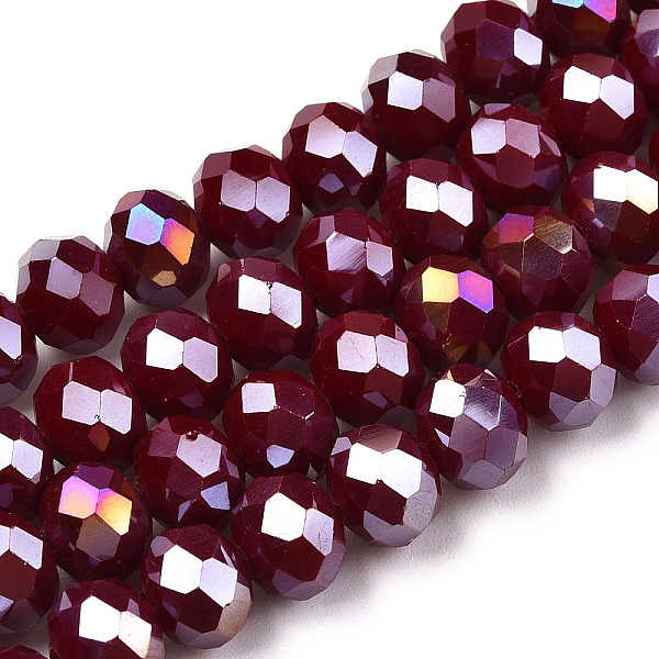 PandaHall Electroplate Glass Beads Strands, Opaque Solid Color, AB Color Plated, Faceted, Rondelle, Dark Red, 8x6mm, Hole: 1mm, about...
PandaHall Electroplate Glass Beads Strands, Opaque Solid Color, AB Color Plated, Faceted, Rondelle, Dark Red, 8x6mm, Hole: 1mm, about...
