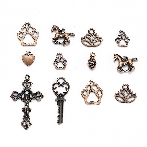 PandaHall Tibetan Style Alloy Pendants, Mixed Shapes, Red Copper, 13~49x10~25x1~3mm Alloy Mixed Shapes
PandaHall Tibetan Style Alloy Pendants, Mixed Shapes, Red Copper, 13~49x10~25x1~3mm Alloy Mixed Shapes
