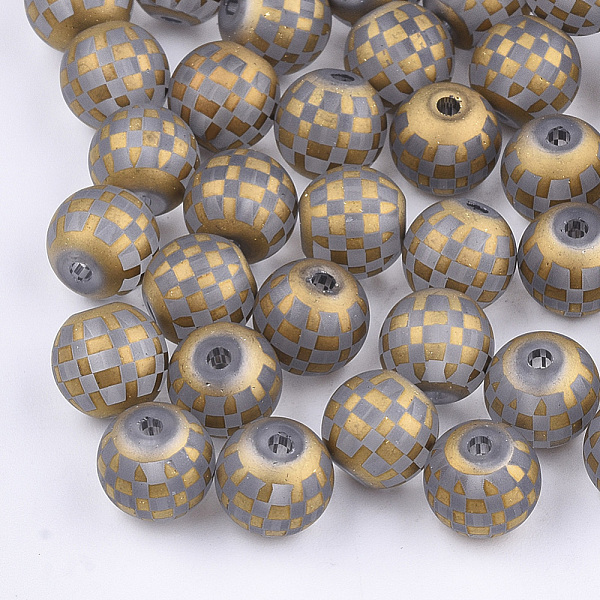 PandaHall Electroplate Glass Beads, Plaid Beads, Frosted, Round with Tartan Pattern, Gold, 8~8.5mm, Hole: 1.5mm Glass Tartan Gold
PandaHall Electroplate Glass Beads, Plaid Beads, Frosted, Round with Tartan Pattern, Gold, 8~8.5mm, Hole: 1.5mm Glass Tartan Gold