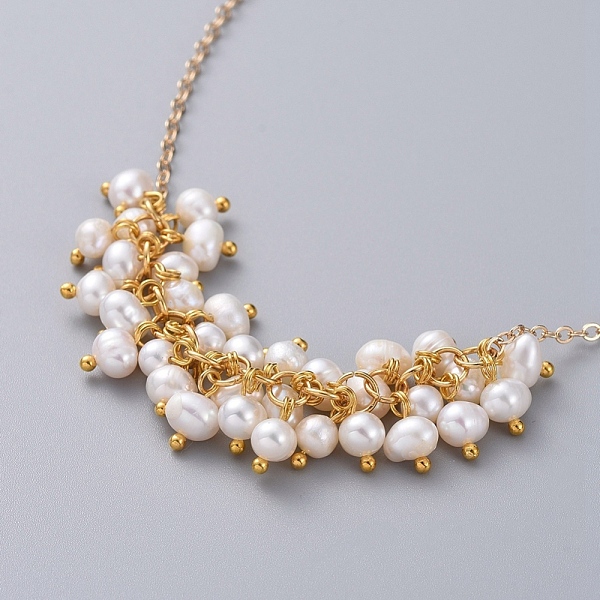 PandaHall Soldered Brass Cable Chain Necklaces, with Natural Cultured Freshwater Pearl Beads, Golden, 12.9 inch 430x2mm Pearl
PandaHall Soldered Brass Cable Chain Necklaces, with Natural Cultured Freshwater Pearl Beads, Golden, 12.9 inch 430x2mm Pearl