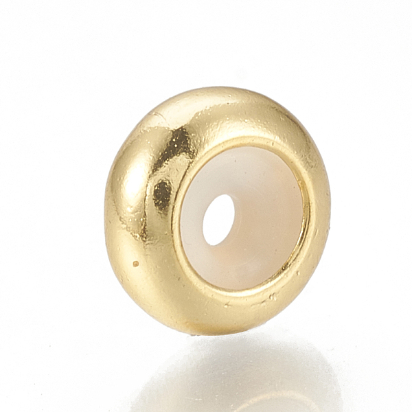 PandaHall Brass Beads, with Rubber Inside, Slider Beads, Stopper Beads, Golden, 7.5x4mm, Rubber Hole: 1.2mm Brass Rondelle
PandaHall Brass Beads, with Rubber Inside, Slider Beads, Stopper Beads, Golden, 7.5x4mm, Rubber Hole: 1.2mm Brass Rondelle