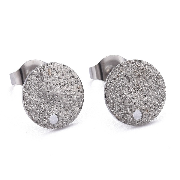 PandaHall 304 Stainless Steel Stud Earring Findings, with Ear Nuts/Earring Backs & Loop, Textured, Flat Round, Stainless Steel Color, 10x1mm...
PandaHall 304 Stainless Steel Stud Earring Findings, with Ear Nuts/Earring Backs & Loop, Textured, Flat Round, Stainless Steel Color, 10x1mm...