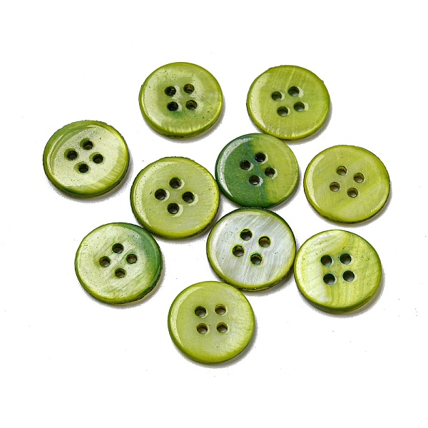 PandaHall Freshwater Shell Buttons, 4-Hole, Flat Round, Yellow Green, 14x1.7~2.2mm, Hole: 1.6mm Shell Flat Round
PandaHall Freshwater Shell Buttons, 4-Hole, Flat Round, Yellow Green, 14x1.7~2.2mm, Hole: 1.6mm Shell Flat Round