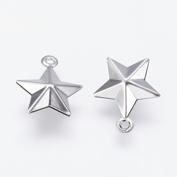PandaHall 304 Stainless Steel Charms, Star, Stainless Steel Color, 15x13.5x4mm, Hole: 1mm 304 Stainless Steel Star
PandaHall 304 Stainless Steel Charms, Star, Stainless Steel Color, 15x13.5x4mm, Hole: 1mm 304 Stainless Steel Star