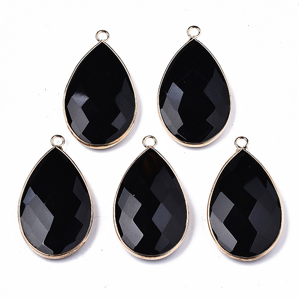 PandaHall Natural Agate Pendants, with Light Gold Tone Brass Edge and Loops, Dyed, Faceted, Teardrop, Black, 37x21x5~6mm, Hole: 2.5mm...
PandaHall Natural Agate Pendants, with Light Gold Tone Brass Edge and Loops, Dyed, Faceted, Teardrop, Black, 37x21x5~6mm, Hole: 2.5mm...