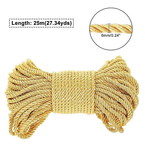 PandaHall 3-Ply Polyester Cords, Twisted Rope, for DIY Gift Bagd Rope Handle Making, Gold, 6mm, about 25m/bundle Polyester Gold
PandaHall 3-Ply Polyester Cords, Twisted Rope, for DIY Gift Bagd Rope Handle Making, Gold, 6mm, about 25m/bundle Polyester Gold