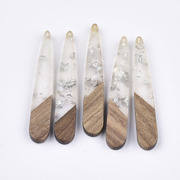 PandaHall Resin & Walnut Wood Pendants, with Silver Foil, Teardrop, Silver, 44x7.5x3mm, Hole: 1.2mm Resin+Wood Teardrop Silver
PandaHall Resin & Walnut Wood Pendants, with Silver Foil, Teardrop, Silver, 44x7.5x3mm, Hole: 1.2mm Resin+Wood Teardrop Silver