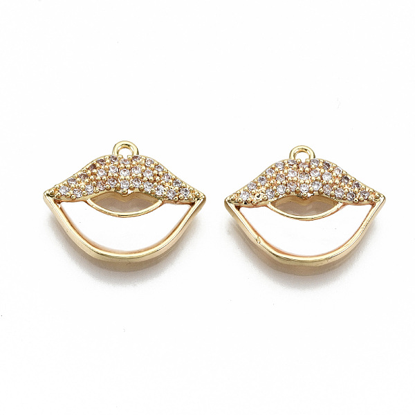 PandaHall Brass Micro Clear Cubic Zirconia Pendants, with Shell, Nickel Free, Real 18K Gold Plated, Lip Shape, Clear, 13x16x3mm, Hole: 1.2mm...
PandaHall Brass Micro Clear Cubic Zirconia Pendants, with Shell, Nickel Free, Real 18K Gold Plated, Lip Shape, Clear, 13x16x3mm, Hole: 1.2mm...