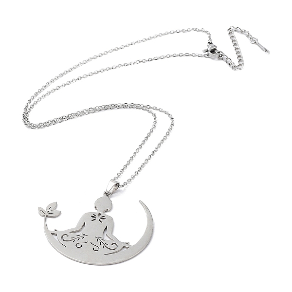 PandaHall 201 Stainless Steel Yoga Human Pendant Necklace with Cable Chains, Stainless Steel Color, 17.72 inch(45cm) 201 Stainless Steel
PandaHall 201 Stainless Steel Yoga Human Pendant Necklace with Cable Chains, Stainless Steel Color, 17.72 inch(45cm) 201 Stainless Steel